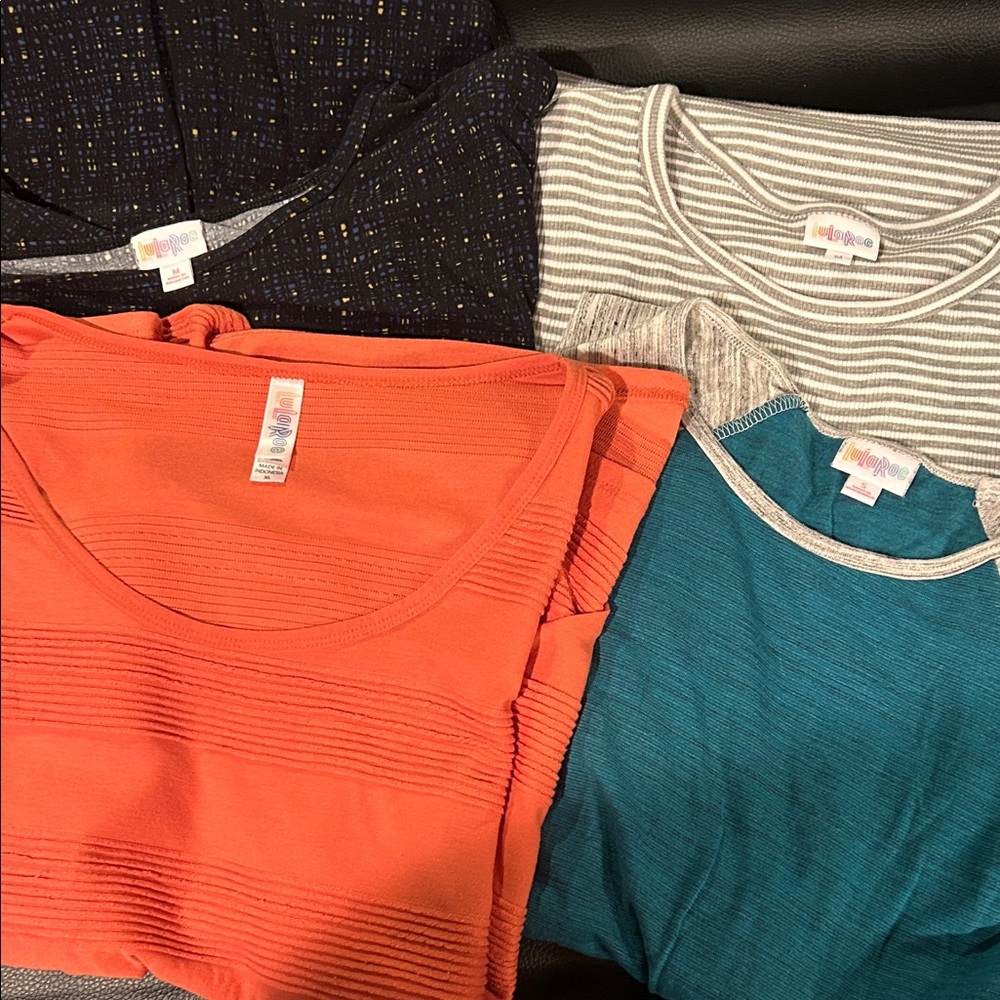 LuLaRoe Women's Tops - Orange, Teal, Gray, Black